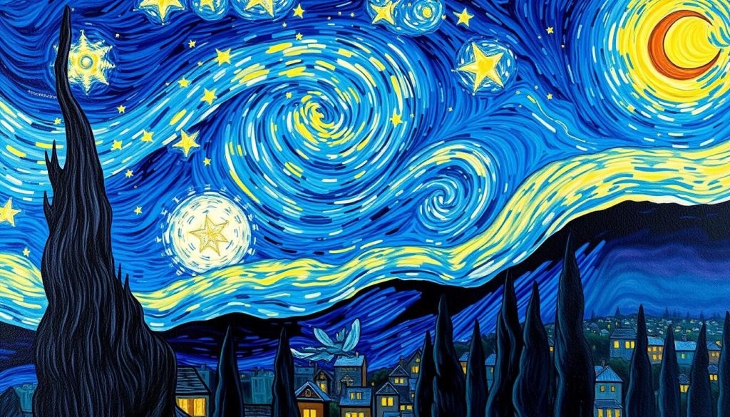 reproduction nuit étoilée van gogh