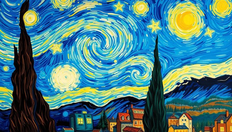 reproduction nuit étoilée van gogh