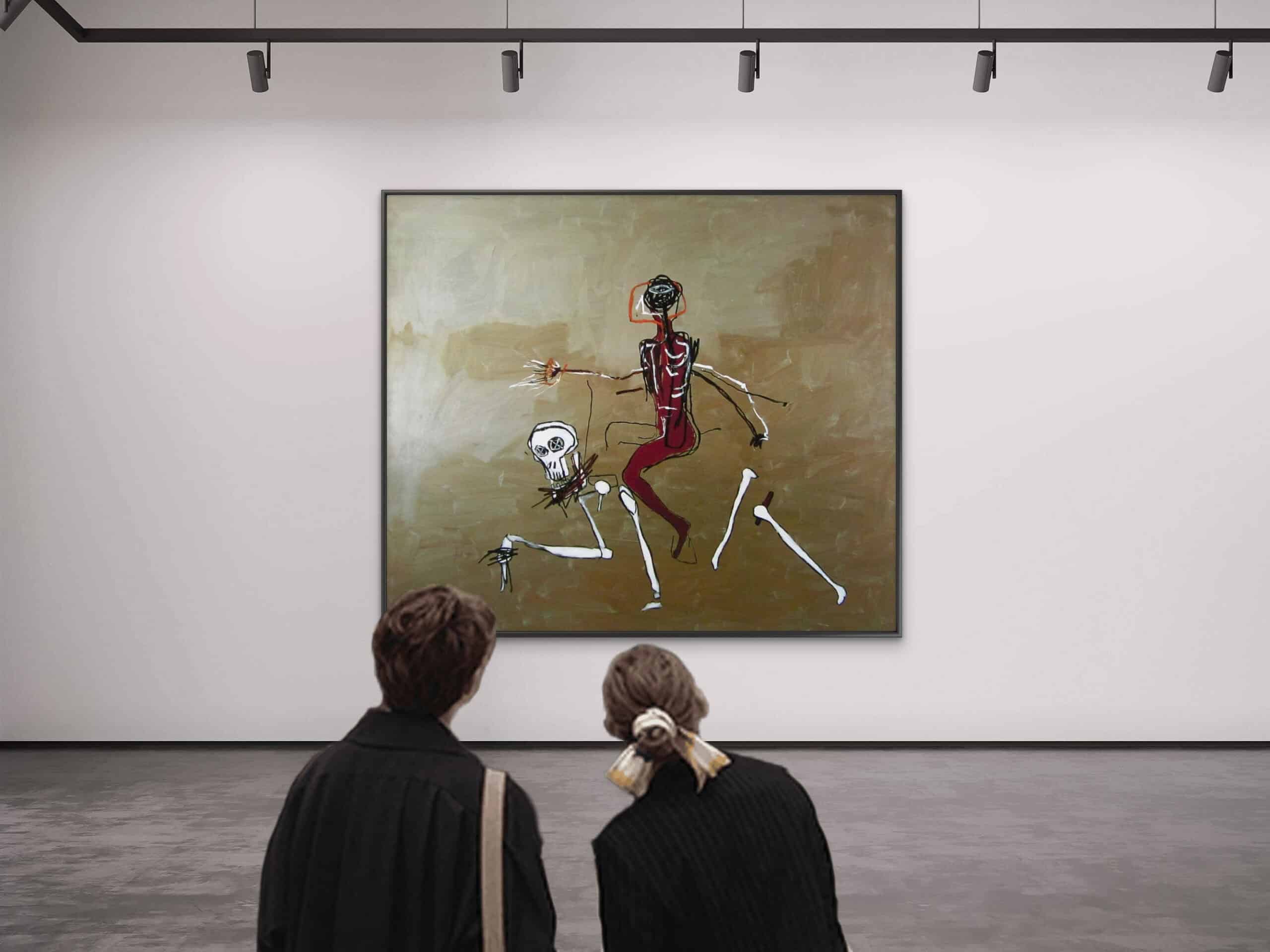 reproduction tableau basquiat riding with death at paolo gallery