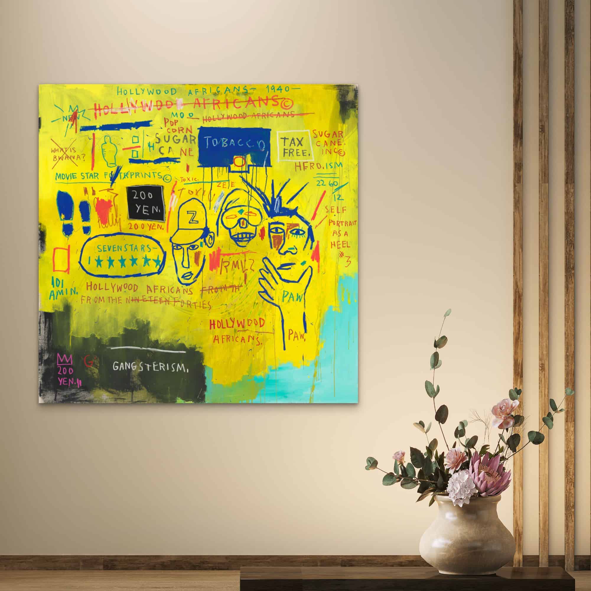 Reproduction tableau basquiat hollywood africans