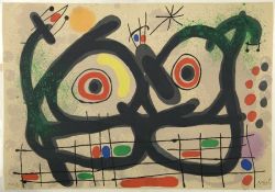 Peinture sur toile de Joan Miro Le Lezard Aux Plumes D Or - The Lizard With Golden Feathers 1967 reproduction peinte à la main