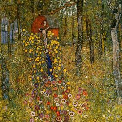 Reproduction sur toile du tableau Gustav Klimt Farmers Garden With Crucifix