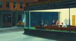 Hopper Nighthawks - Les oiseaux de nuit reproduction peinte à la main