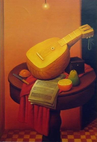 Botero, Nature morte à la mandoline