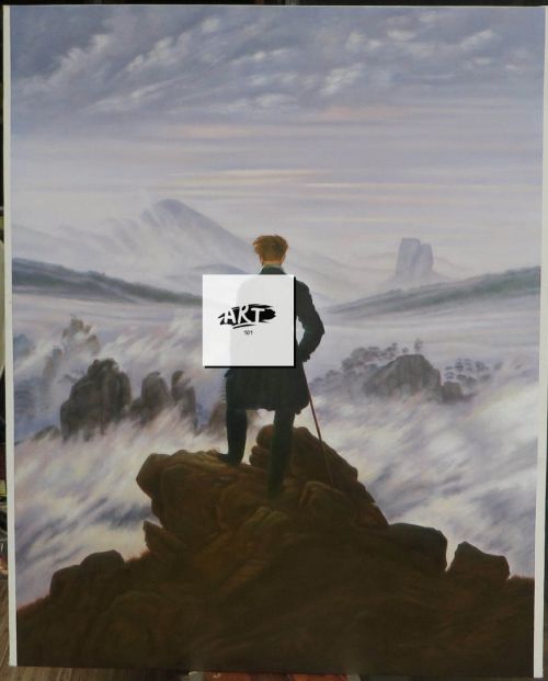 Caspar David Friedrich Wanderer Above The Sea Of Fog Painted