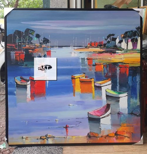 Eric Le Pape 3939 Soiree Sur Ploumanach 100 100 Cm Frmed