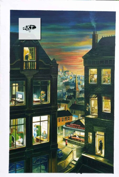Phil Lockwood Hommage To Edward Hopper 60 X 39 Cm