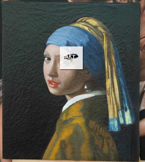 Vermeer The Girl With A Pearl Earing - Canvas Aged