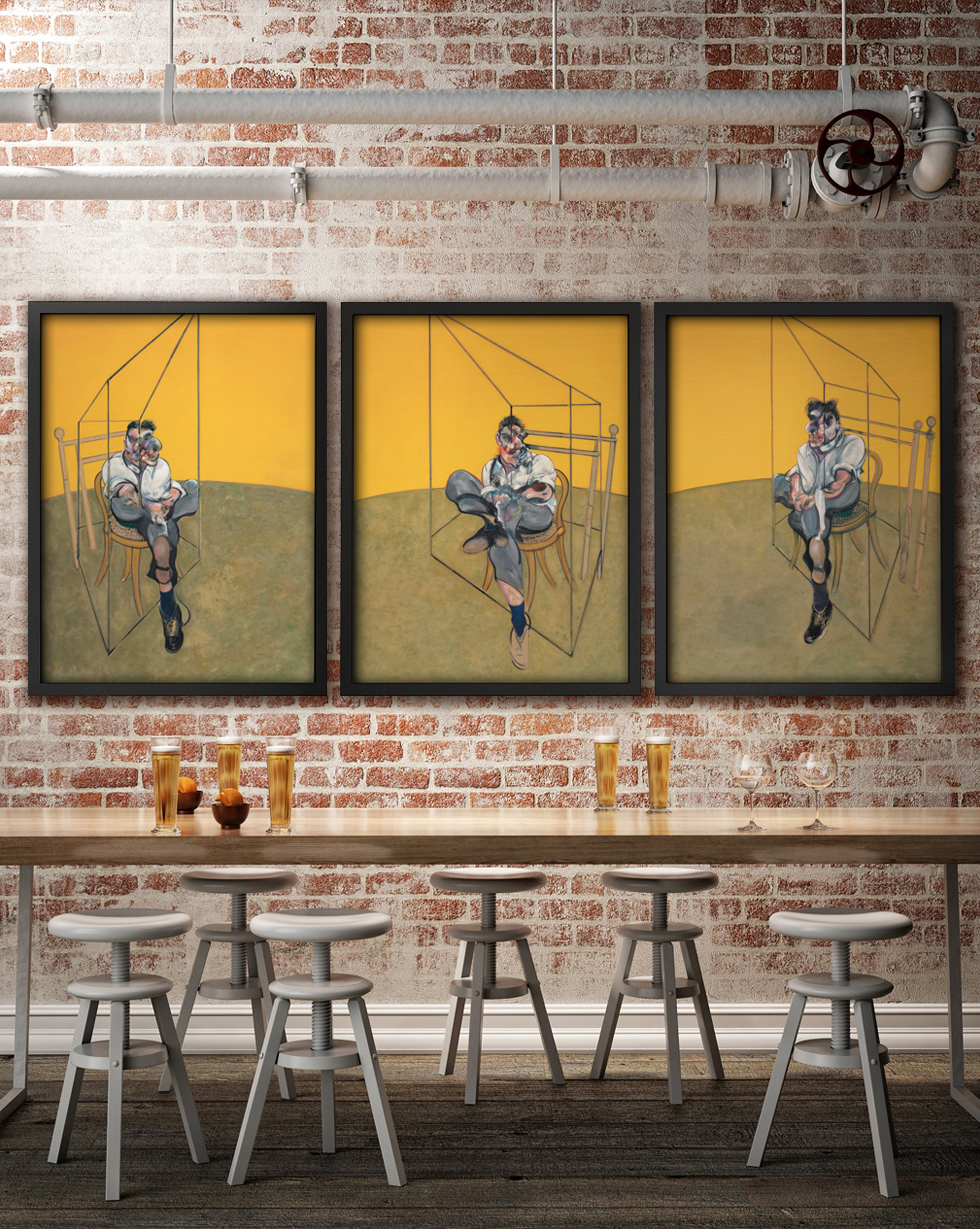 Francis Bacon Triptyque, 3 études de Lucian Freud - Partie 3 dans une pièce
