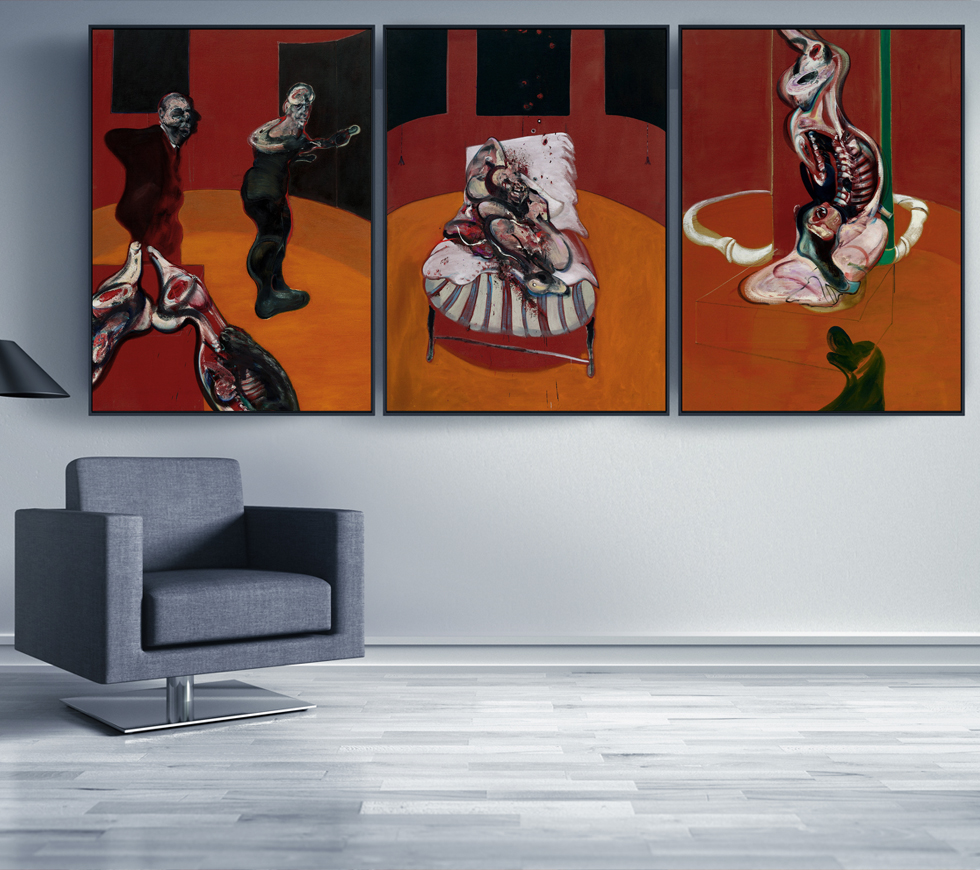 Francis Bacon triptyque, Trois études pour une crucifixion - partie 3 dans une pièce