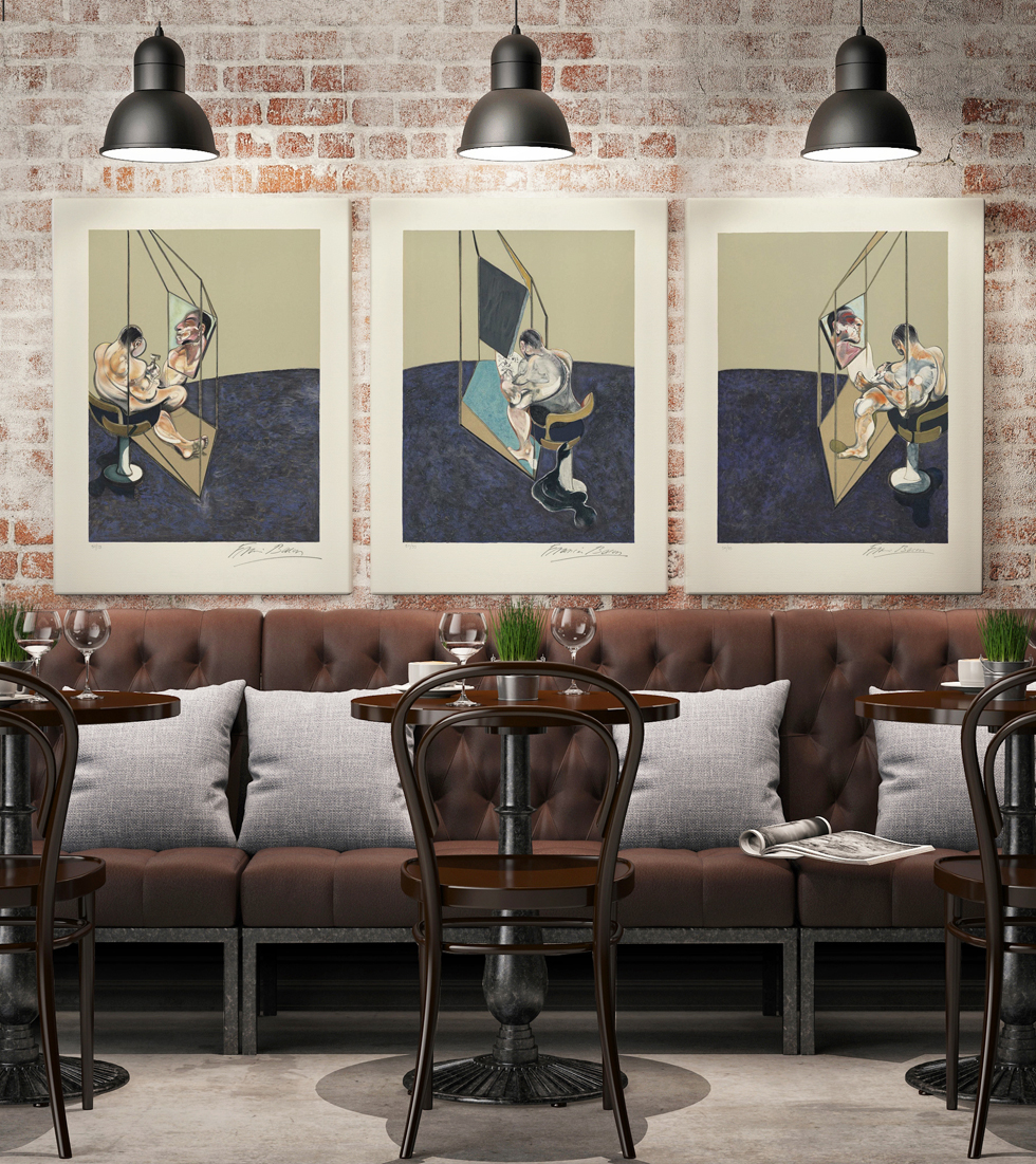 Francis Bacon triptyque, Trois études de dos d'Homme - partie 3 dans une pièce