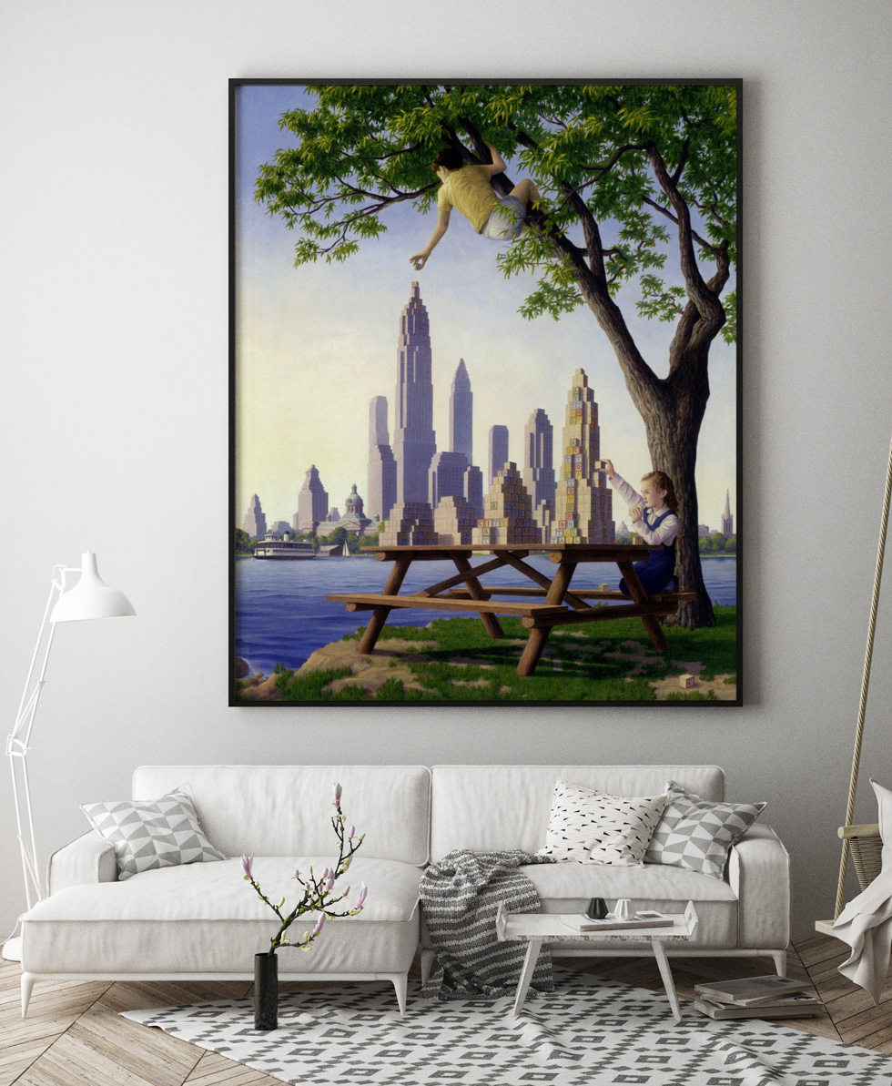 Rob Gonsalves Table Top Towers dans une pièce