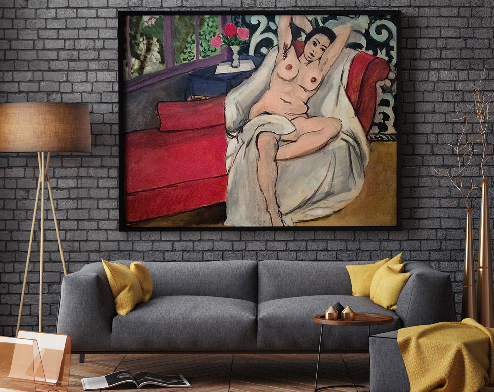 Henri Matisse, Nu sur un Sofa - 1923 dans une pièce