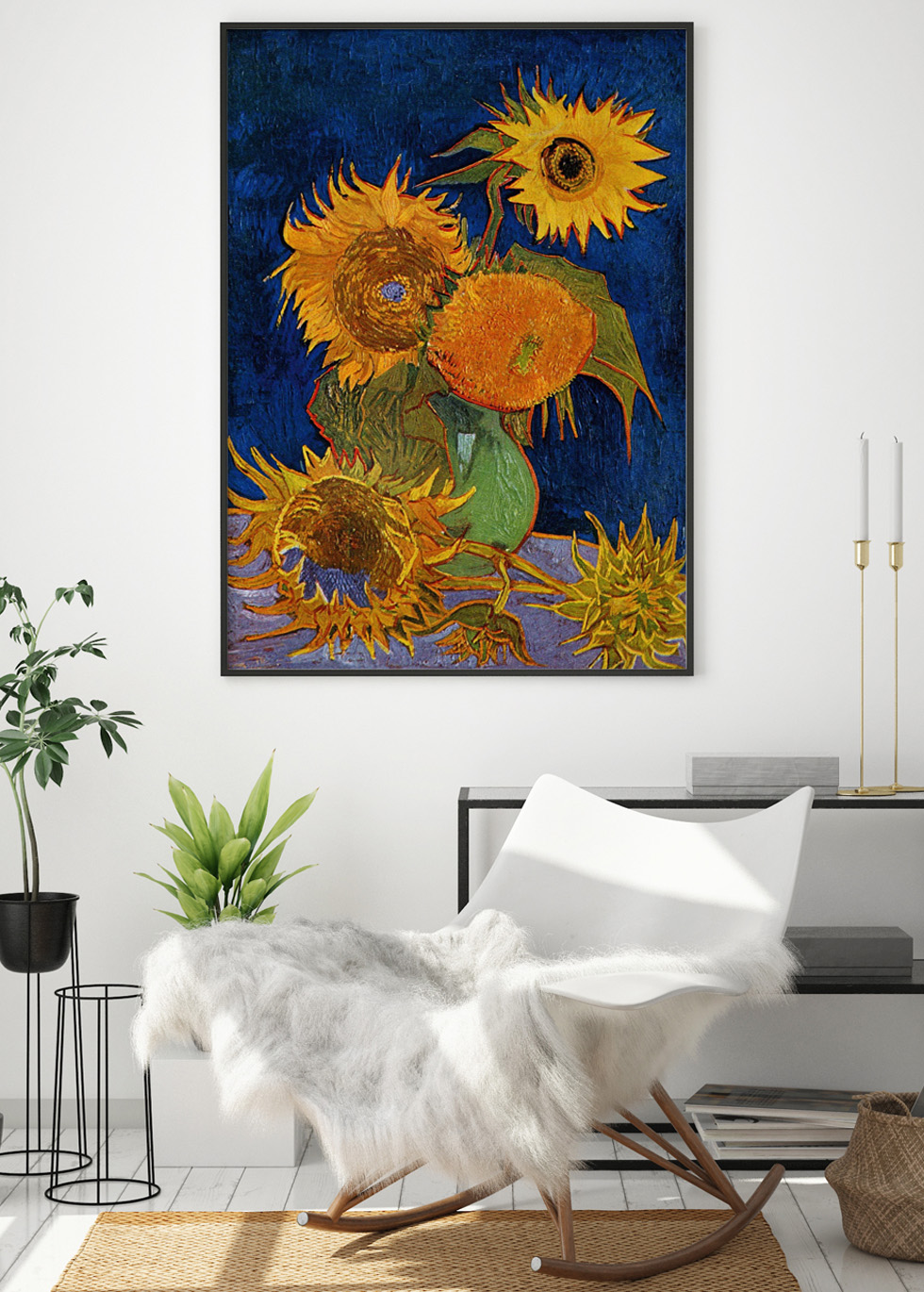 Vincent van Gogh, Les tournesols (F459), version 2 dans une pièce