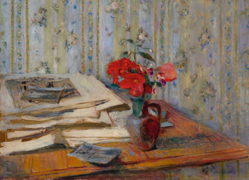 Édouard Vuillard, Pot de fleurs et papiers, 1904