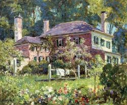 Peinture sur toile de Abbott Fuller Graves, House and Garden, (June Morning, Kennebunk) reproduction peinte à la main