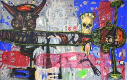 Peinture sur toile de Aboudia Halloween reproduction peinte à la main