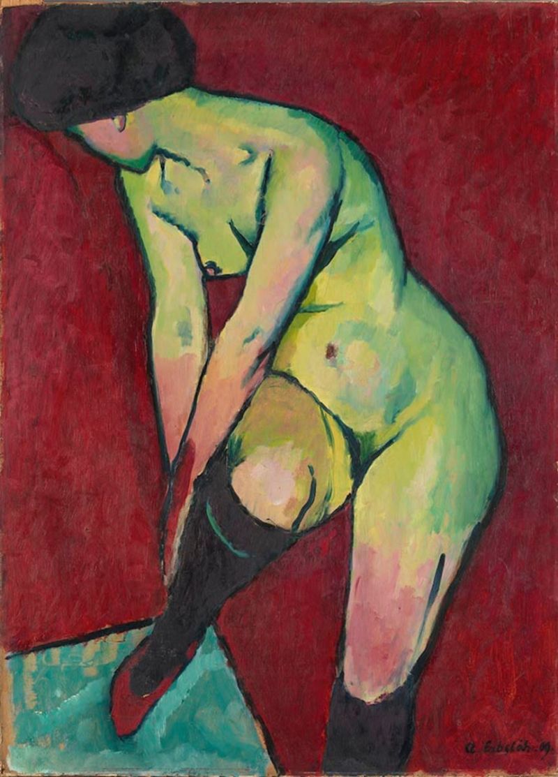 Adolf Erbsloh Nude With A Garter Belt 1909