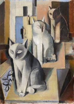 Peinture sur toile de Adolf Fleischmann Drei Katzen - Three Cats reproduction peinte à la main