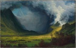 Peinture sur toile de Albert Bierstadt, Storm in the Mountains, ca.1870 reproduction peinte à la main