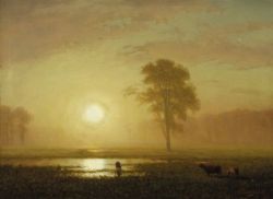 Peinture sur toile de Albert Bierstadt Sunset On The Plains Ca. 1887 reproduction peinte à la main