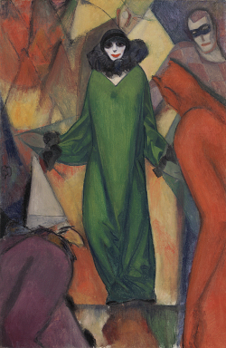 Peinture sur toile de Albert Bloch, Das Grüne Gewand, 1913 reproduction peinte à la main