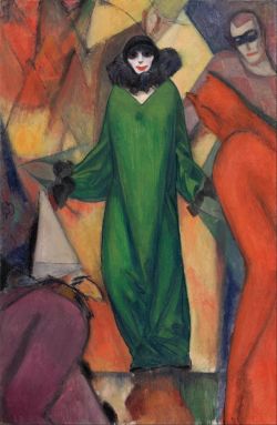 Peinture sur toile de Albert Bloch The Green Domino 1913 reproduction peinte à la main