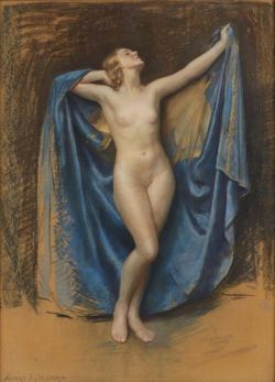 Peinture sur toile de Albert Henry Collings The Blue Cloak reproduction peinte à la main