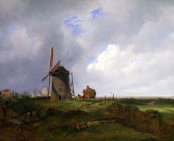 Peinture sur toile de Albertus Brondgeest, Landscape at Gildehaus, (Summer), 1822 reproduction peinte à la main