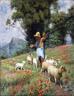 Peinture sur toile de Alceste Campriani The Little Neapolitan Shepherd reproduction peinte à la main
