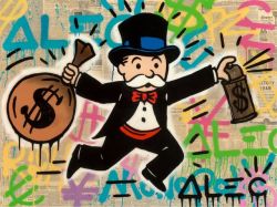 Peinture sur toile de Alec Monoploly Monopoly Money reproduction peinte à la main