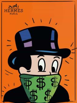 Peinture sur toile de Alec Monopoly Hermes reproduction peinte à la main