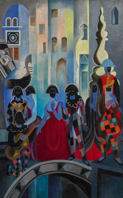 Peinture sur toile de Aleksandra Exter Happy Carnival reproduction peinte à la main