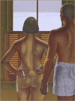 Peinture sur toile de Alex Colville Snow. 1969 reproduction peinte à la main