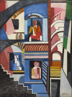 Peinture sur toile de Alexandra Exter Theatrical Composition 1925 reproduction peinte à la main