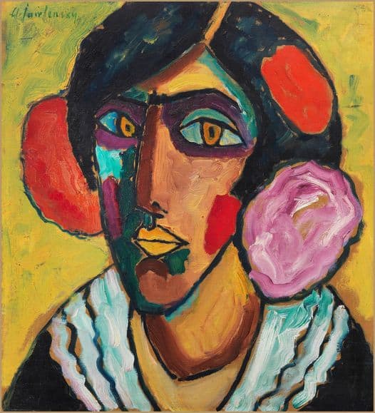 Alexej Von Jawlensky Woman S Head With Flowers In Her Hair