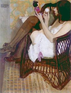 Peinture sur toile de Alfons Karpinski Jane With Japan Doll 1909 reproduction peinte à la main