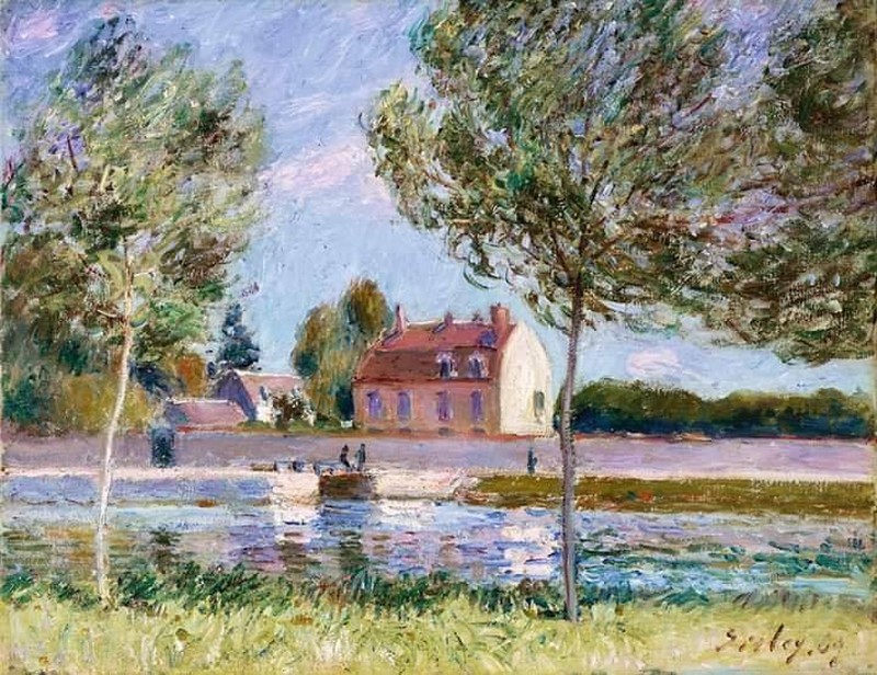 Alfred Sisley, Houses on the Banks of the Loing, 1889