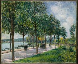 Peinture sur toile de Alfred Sisley, L’allée des Marronniers reproduction peinte à la main
