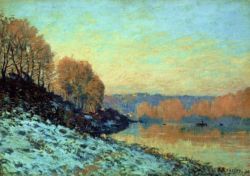 Peinture sur toile de Alfred Sisley Seine Bougival Winter - 1872 reproduction peinte à la main