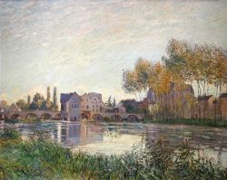 Peinture sur toile de Alfred Sisley Sunset At Moret 1888 reproduction peinte à la main