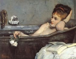 Peinture sur toile de Alfred Stevens, The Bath, 1873-1874 reproduction peinte à la main