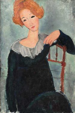 Amedeo Modigliani, Femme Aux Cheveux Roux reproduction peinte à la main