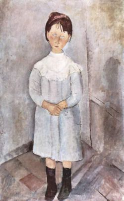 Amedeo Modigliani, Fillette En Bleu reproduction peinte à la main