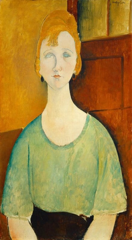 Amedeo Modigliani, Jeune Fille Au Chemisier Vert - 1917