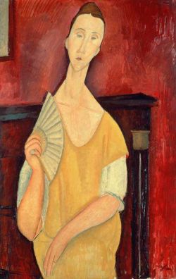 Amedeo Modigliani, La Femme à l'éventail reproduction peinte à la main