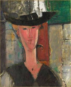 Amedeo Modigliani, Madame Pompadour 1915 reproduction peinte à la main