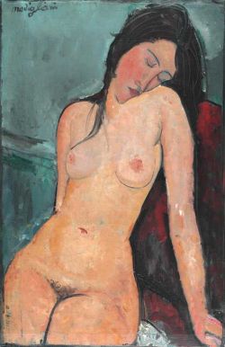 Amedeo Modigliani, Nu Assis 1916 reproduction peinte à la main