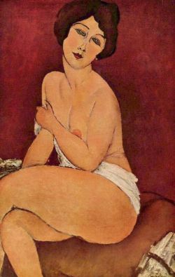 Amedeo Modigliani, Nu Assis Sur Un Divan reproduction peinte à la main
