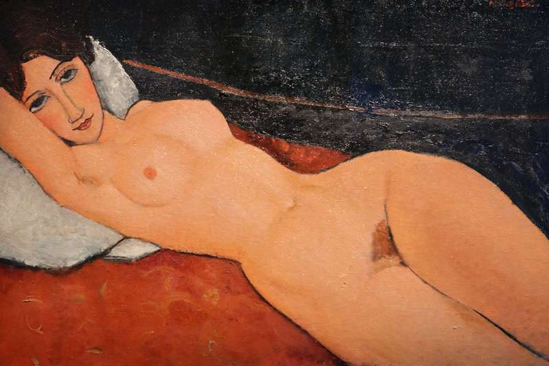 Amedeo Modigliani, Nu allongé sur un coussin blanc